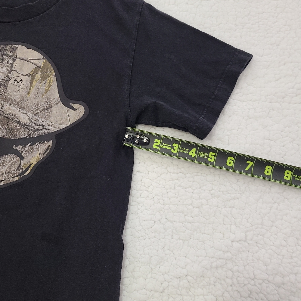 Metal Mulisha and Real Tree Colab Boys T Shirt Black and Camouflage Size Small - Picture 5 of 7